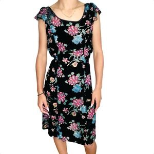Johnny Was 4 Love & Liberty Velvet Burnout‎ Floral Dress XS Fairy Whimsigoth Y2k